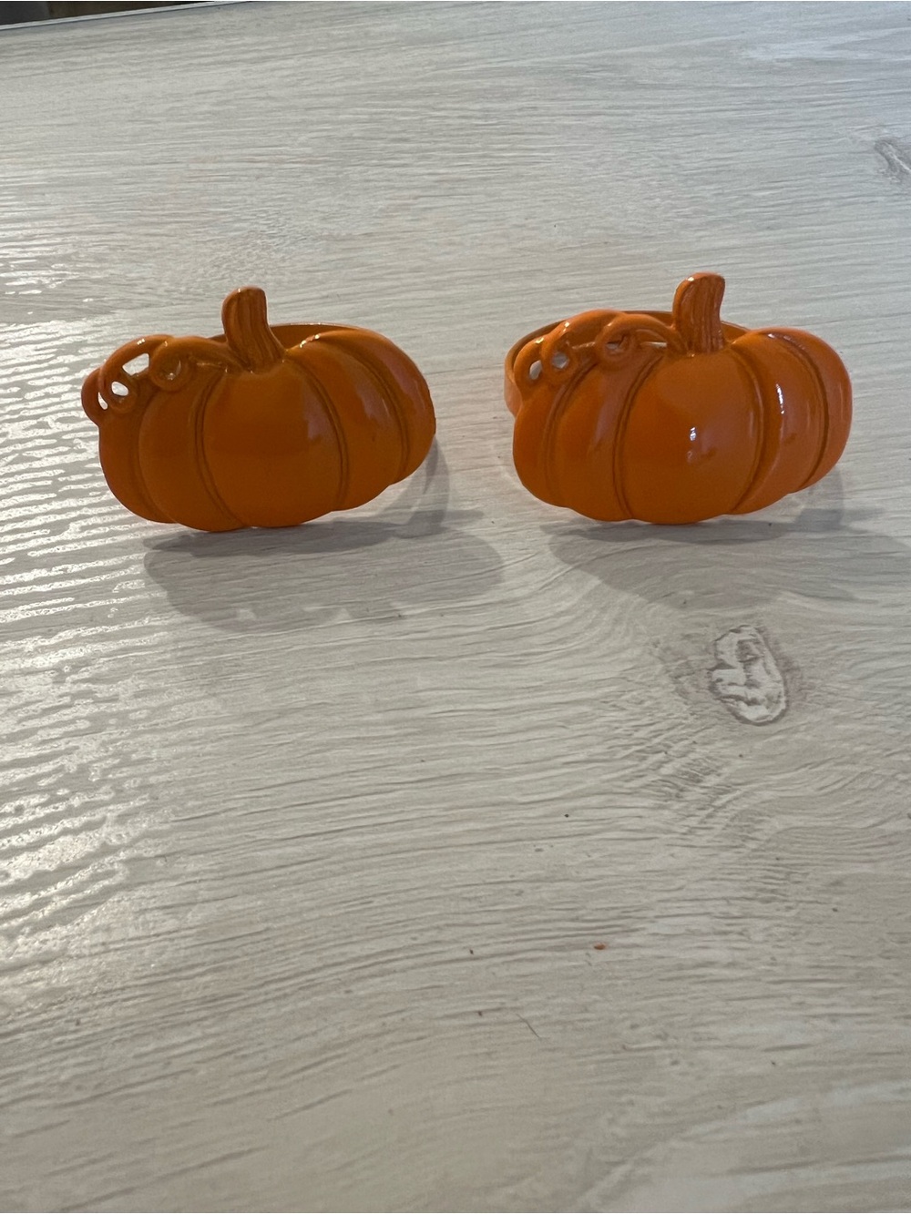 Decorative Orange Pumpkin Napkin Rings - Set of 6